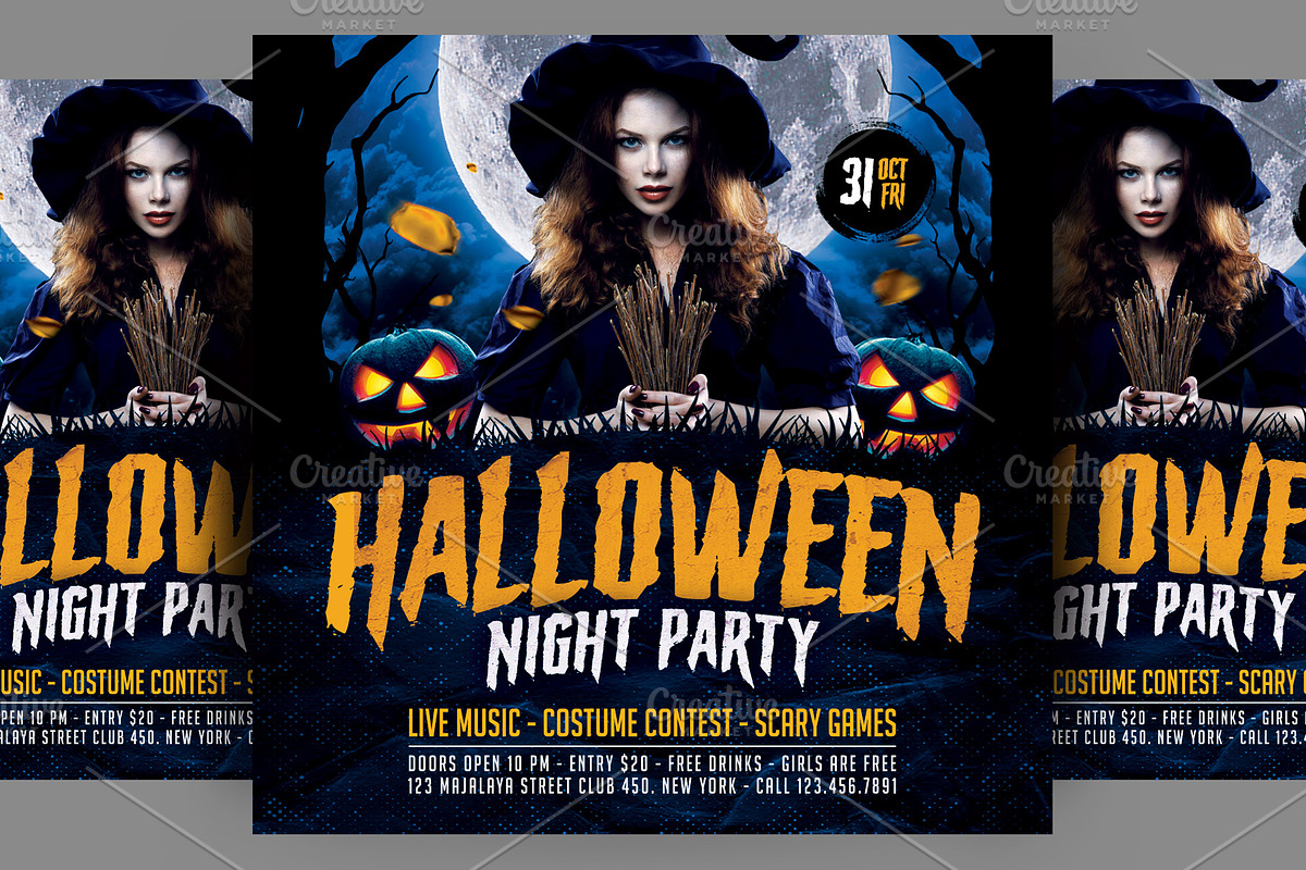 Halloween Night Party Flyer, a Flyer Template by AyumaDesign (Photo 3 of 3)