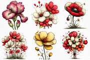 Whimsical Spring Flower Clipart, an Illustration by Craft Nest (Thumbnail 4 of 11)