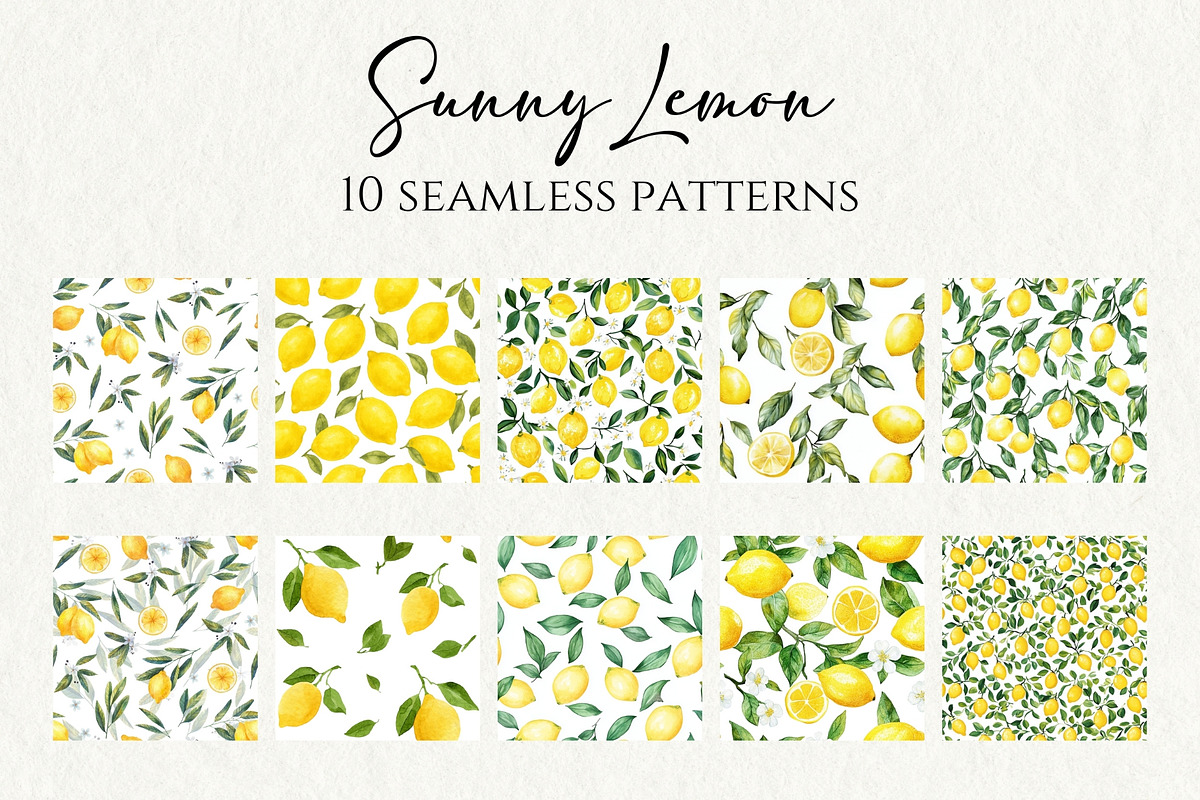 Watercolor Lemon Seamless Pattern, a Pattern Graphic by Business Chic (Photo 2 of 4)