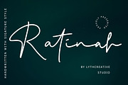 Ratinah Signature Font, a Script Font by Lythcreative (Thumbnail 1 of 8)
