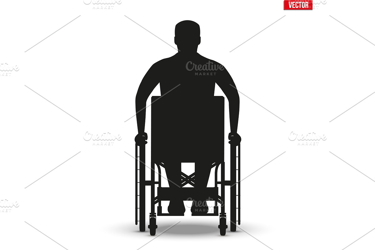 Silhouette of Disabled man in, a Healthcare Illustration by Vitamin