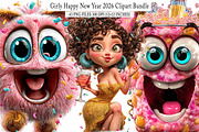 Girly Happy New Year 2026 Clipart, an Illustration by SinaCreation (Thumbnail 1 of 7)