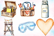 Construction Father's Day Clipart, an Illustration by Canvas Craft (Thumbnail 2 of 5)