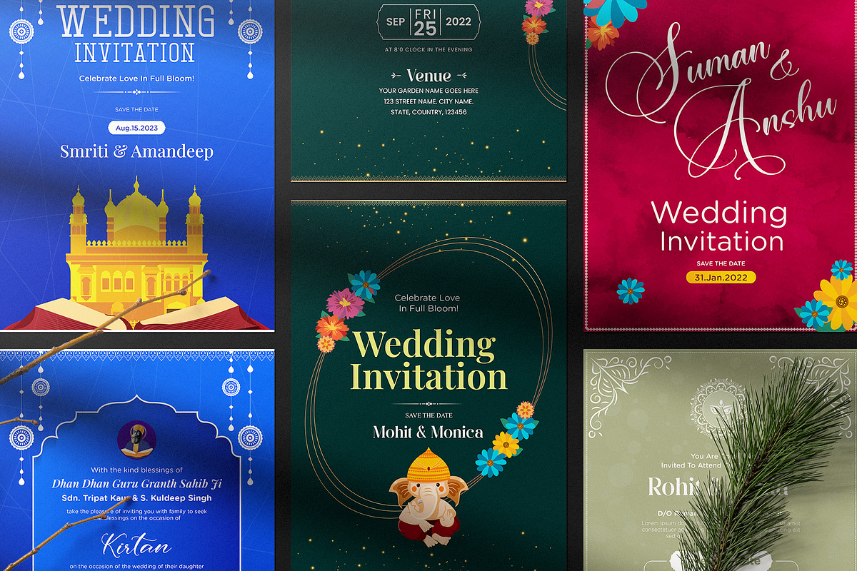 Wedding Invitation Cards Design, an Invitation Template by Creative Hatti (Photo 2 of 6)