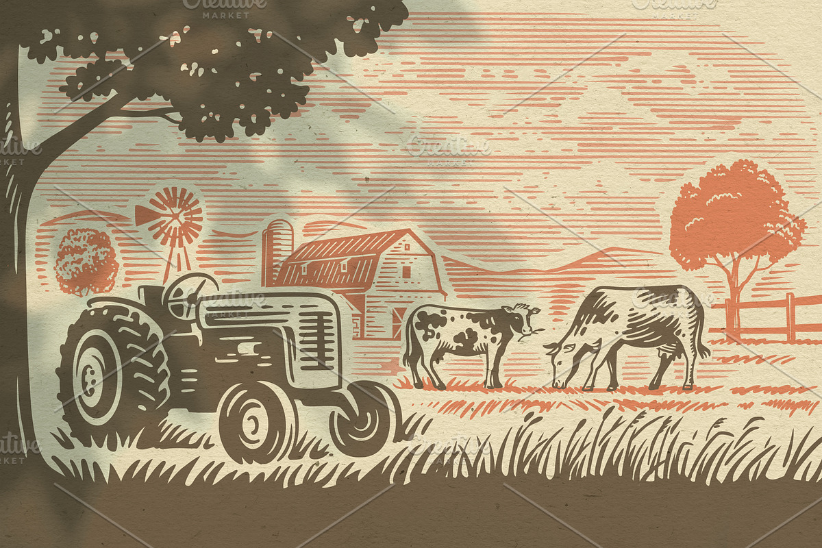 Vintage village vector. Vol2., an Animal Illustration by bioraven (Photo 10 of 18)