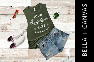 Military Green Tank Top Mockup