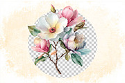 Watercolor Magnolia Flower Clipart B, an Illustration by SVGArt (Thumbnail 7 of 9)