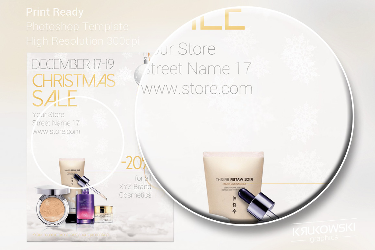 White Christmas Sale Flyer Template, a Flyer Template by Krukowski Graphics (Photo 2 of 3)