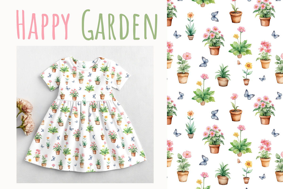Garden Seamless Patterns & Elements, a Graphic by Art (Photo 7 of 7)