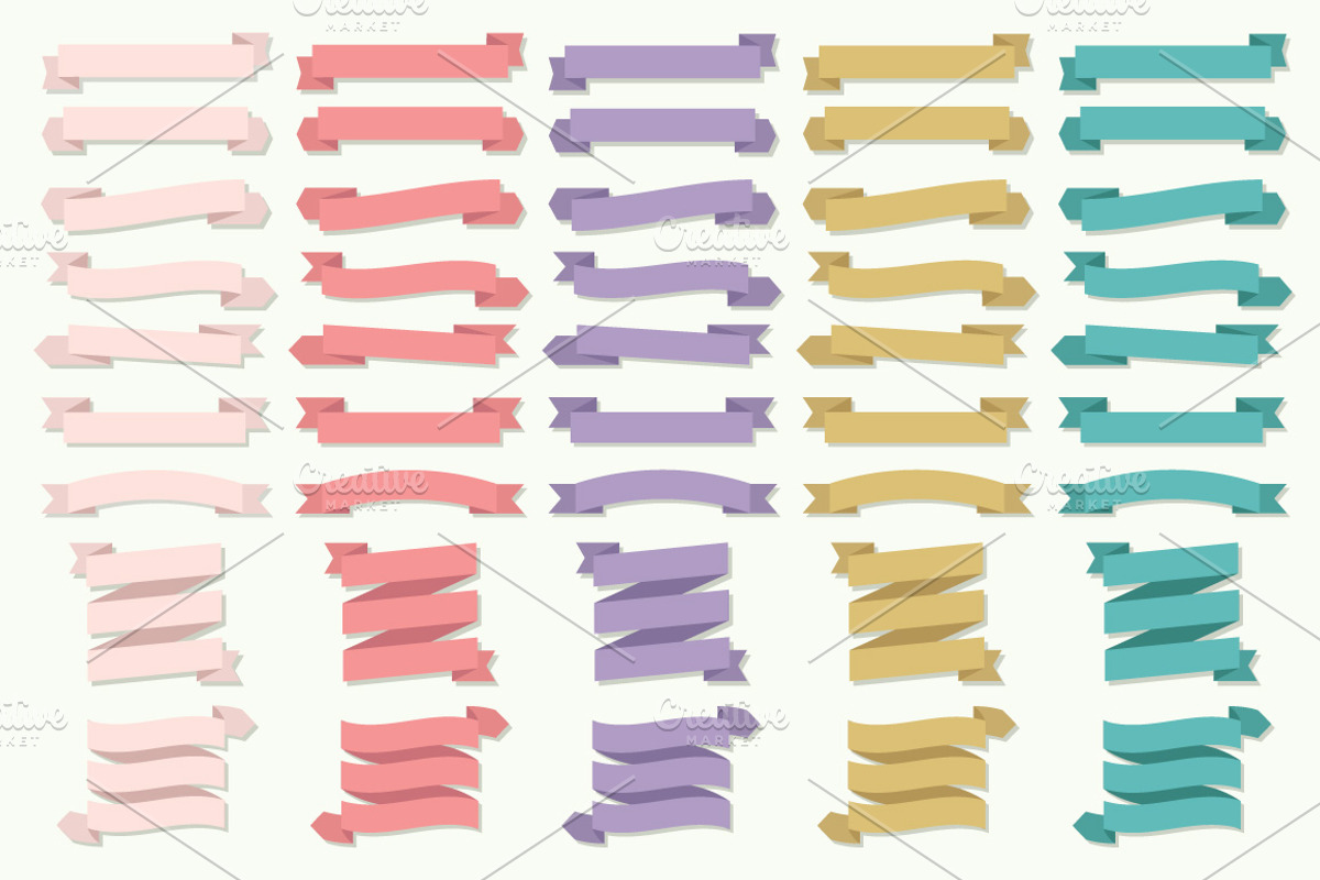 Banner Ribbons Clipart Set, an Illustration by Digital Sugar (Photo 2 of 2)