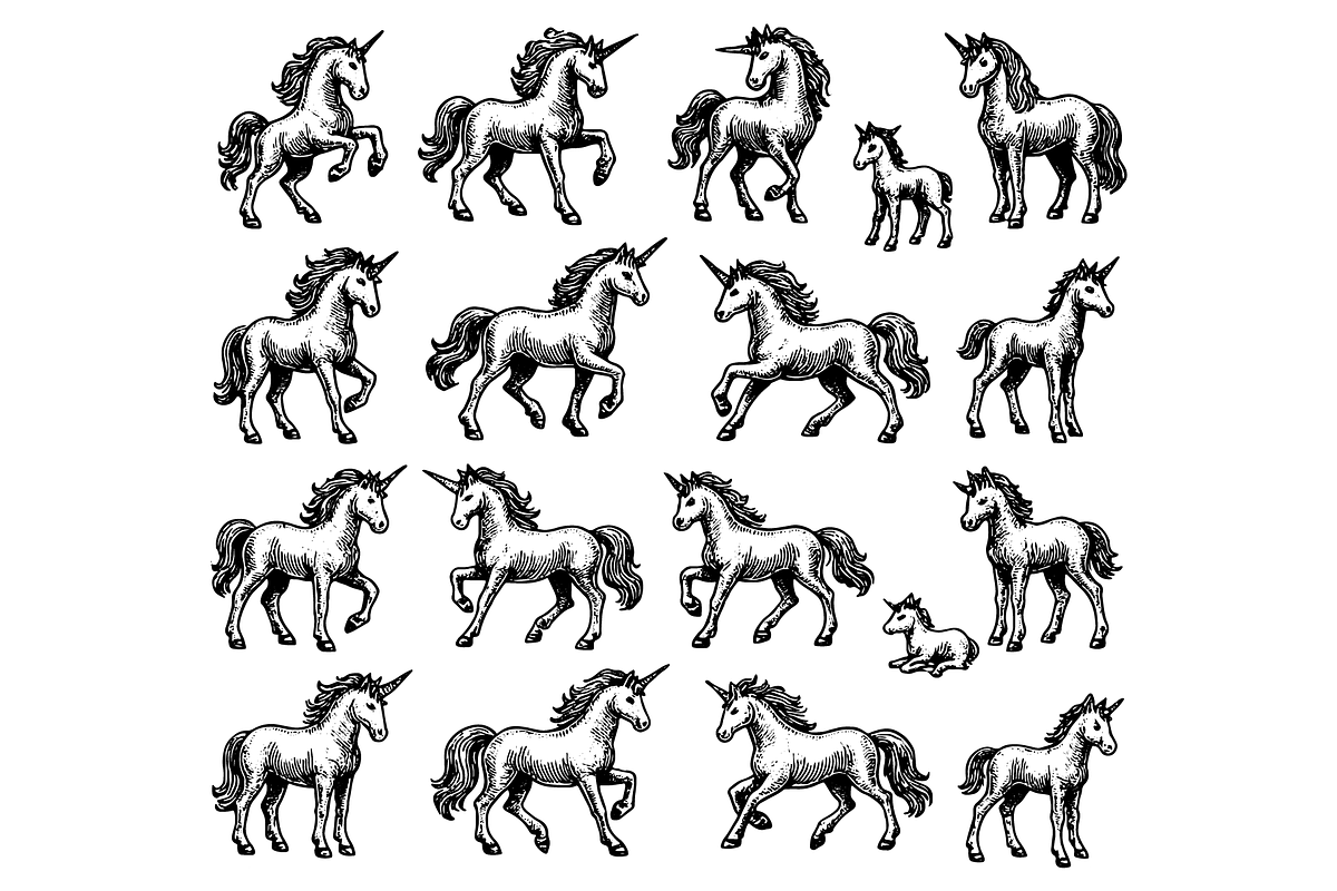 Unicorn Fantasy Icon Pack, an Object Graphic by RT Studio