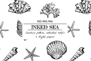Inked Sea- Seamless Pattern