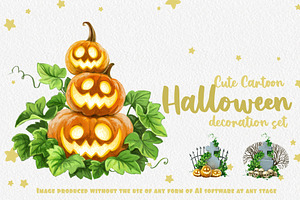 Halloween decorations with pumpkins