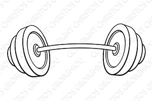 Cartoon Weights Barbell Illustration, an Object Illustration by Christos Georghiou