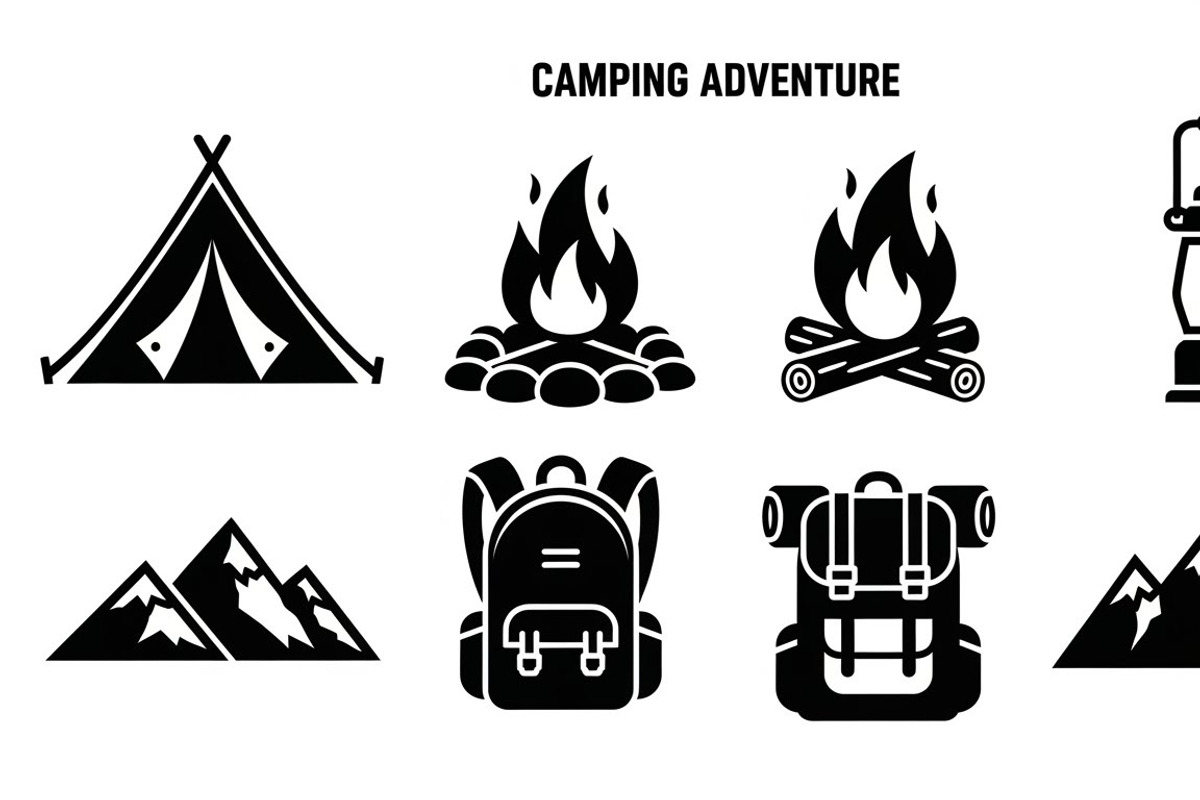 Camping Adventure Silhouette Icon, an Illustration by Artivon (Photo 8 of 51)
