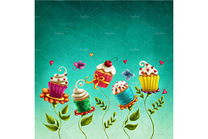 Cup Cakes Flowers