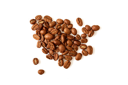 Coffee beans on white background, a Food & Drink Photo by 1981 Rustic studio kan