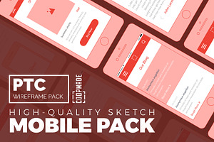 PTC Wireframe Pack - Mobile, a Wireframe Template by Laurentiu Cotet