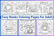 Cozy Nooks Colorign Page Vol-01, an Animal Illustration by Coco Bloom (Thumbnail 1 of 3)