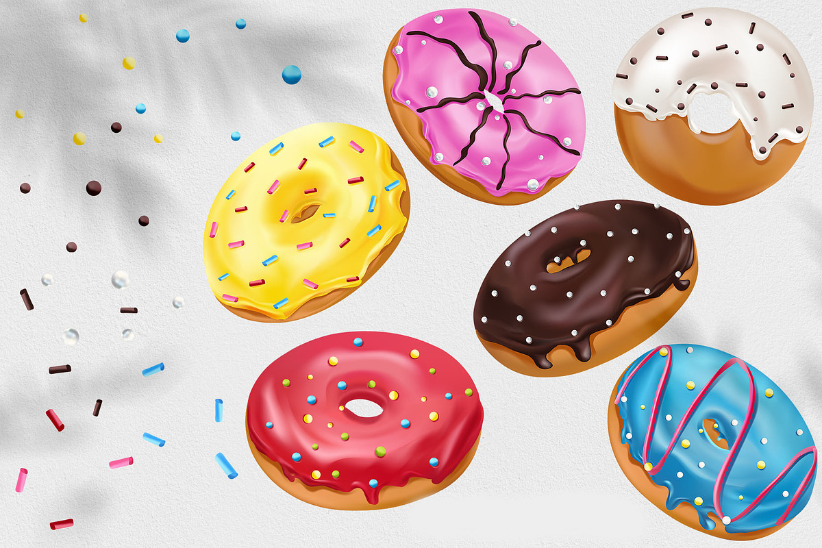Sweet Donuts+Seamless Patterns, a Decorative Illustration by Usis (Photo 2 of 7)
