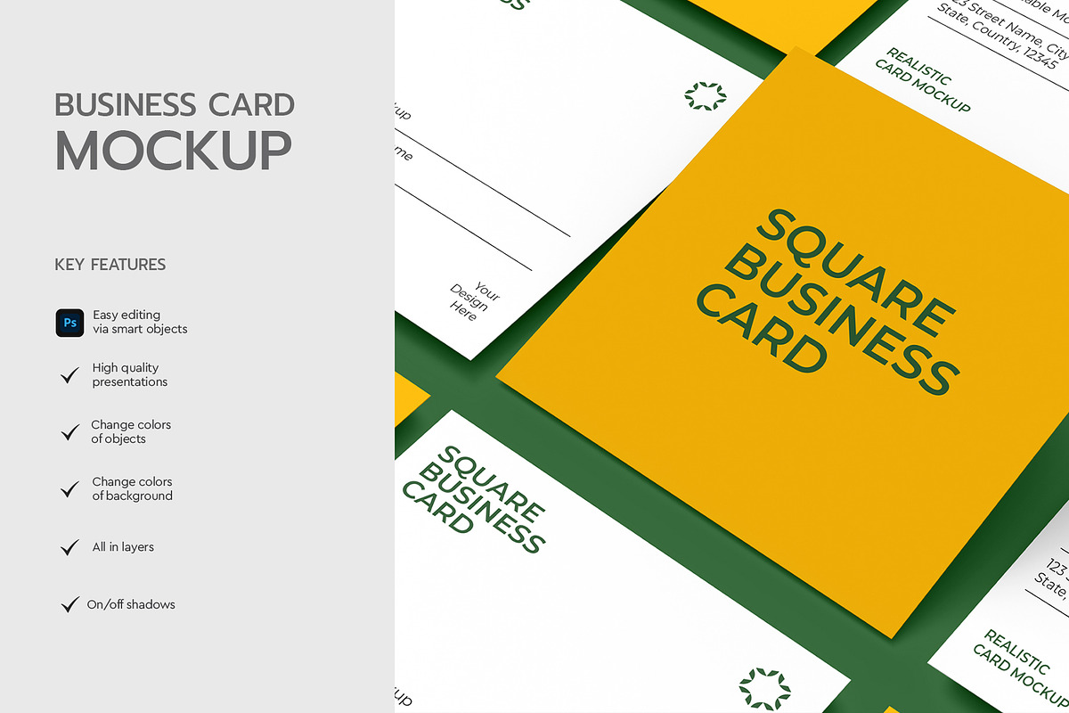 Set of Business Card PSD Mockup, an Advertising Mockup by graphypix (Photo 2 of 4)