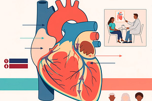 Detailed cardiovascular anatomy medical illustration, a Photo by DanFLCreativo