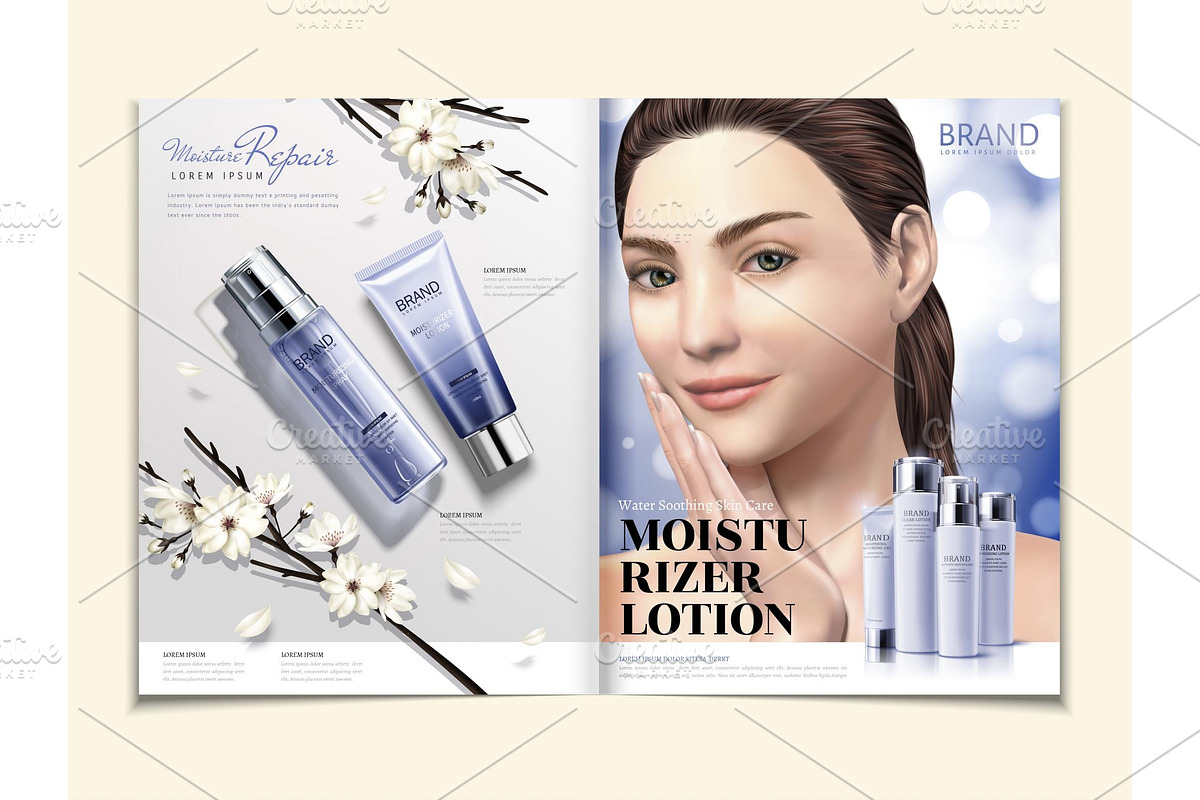 Cosmetic magazine template, a Magazine Template by TotallypicRF