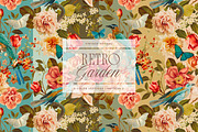 Retro Garden Floral Pattern Kit, a Decorative Illustration by Eclectic Anthology (Thumbnail 2 of 11)