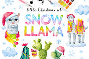 Snow Llama. 11 items & 1 pattern, an Animal Illustration by Art by Lady Natali (Thumbnail 1 of 3)