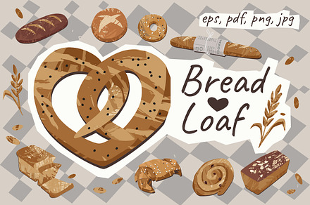 Bread Loaf Love Graphic Set