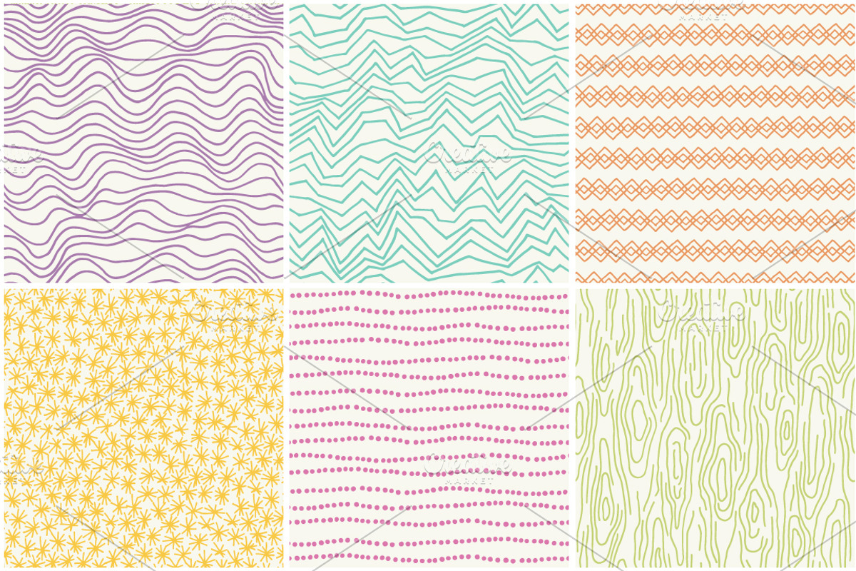 Seamless hand drawn patterns, a Pattern Graphic by Magnia (Photo 4 of 5)
