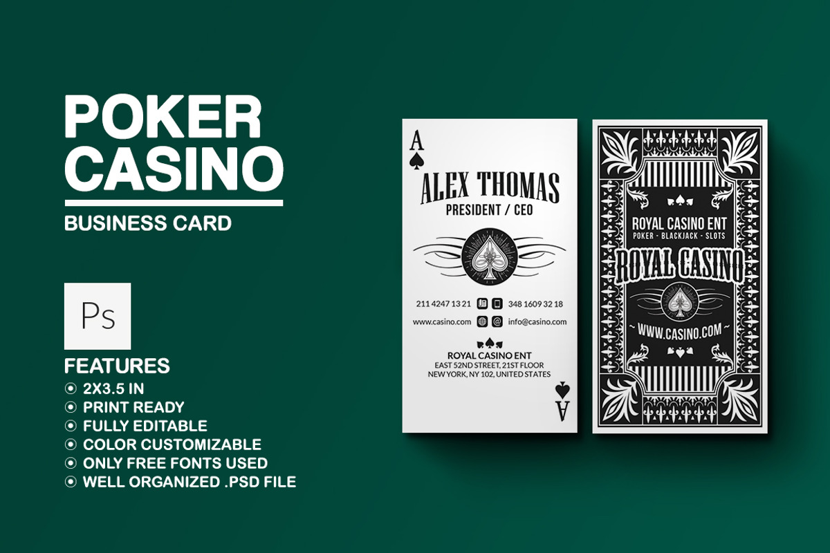 Poker - Casino Business Card, a Business Card Template by Marvel (Photo 1 of 6)