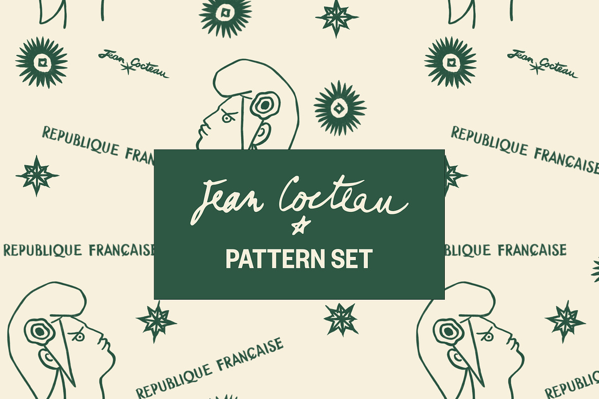Jean Cocteau Pattern Set, a Pattern Graphic by La Caleya patterns (Photo 1 of 6)
