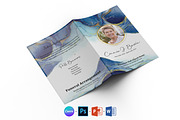 Blue Gold Funeral Program Template, a Brochure Template by Designscozy (Thumbnail 2 of 8)