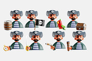 Pirate 3D Icon Set, a Characters & Person 3D Model by Eklip Studio (Thumbnail 2 of 3)