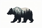 Wilderness Bear Double Exposure Set, an Illustration by musafir_fashion (Thumbnail 5 of 10)