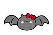 Kawaii Bat with Bow SVG Bundle | Cut, an Illustration by TheHitShop (Thumbnail 1 of 5)