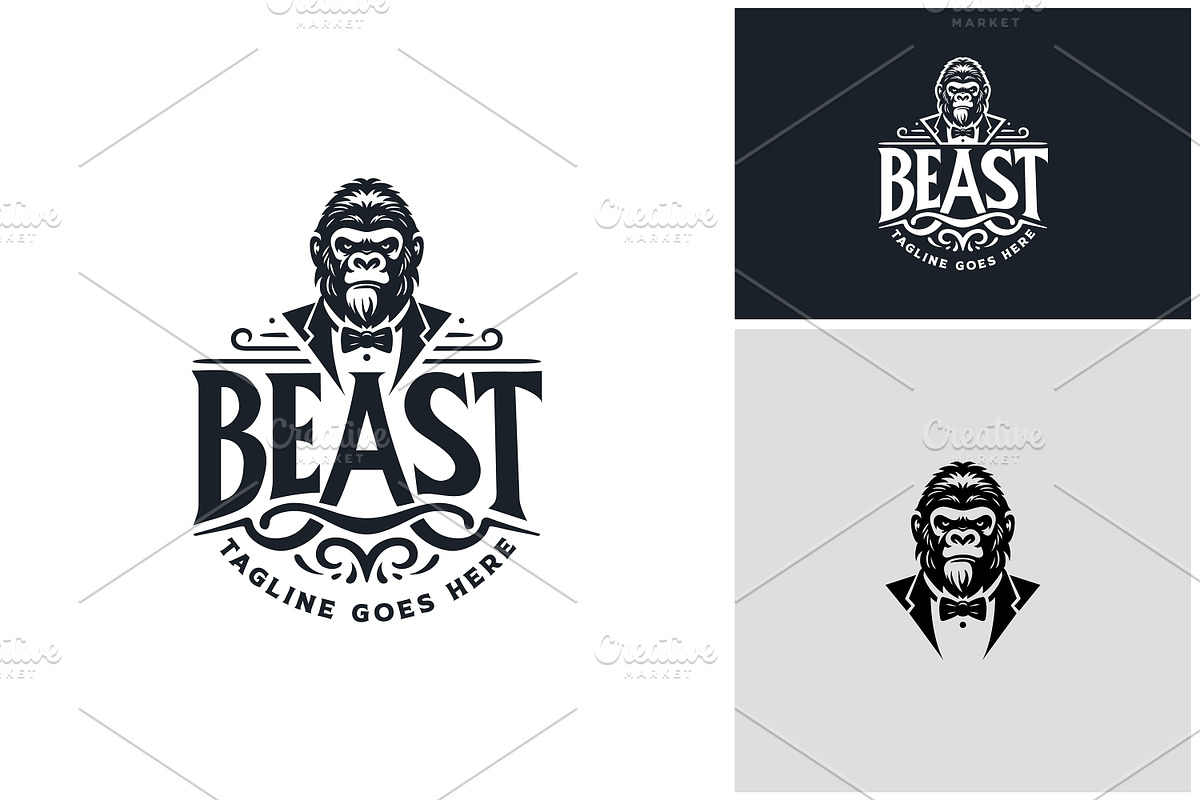 Silverback Gorilla Bow Tie Suit Logo, a Branding & Logo Template by Enola99d (Photo 2 of 2)