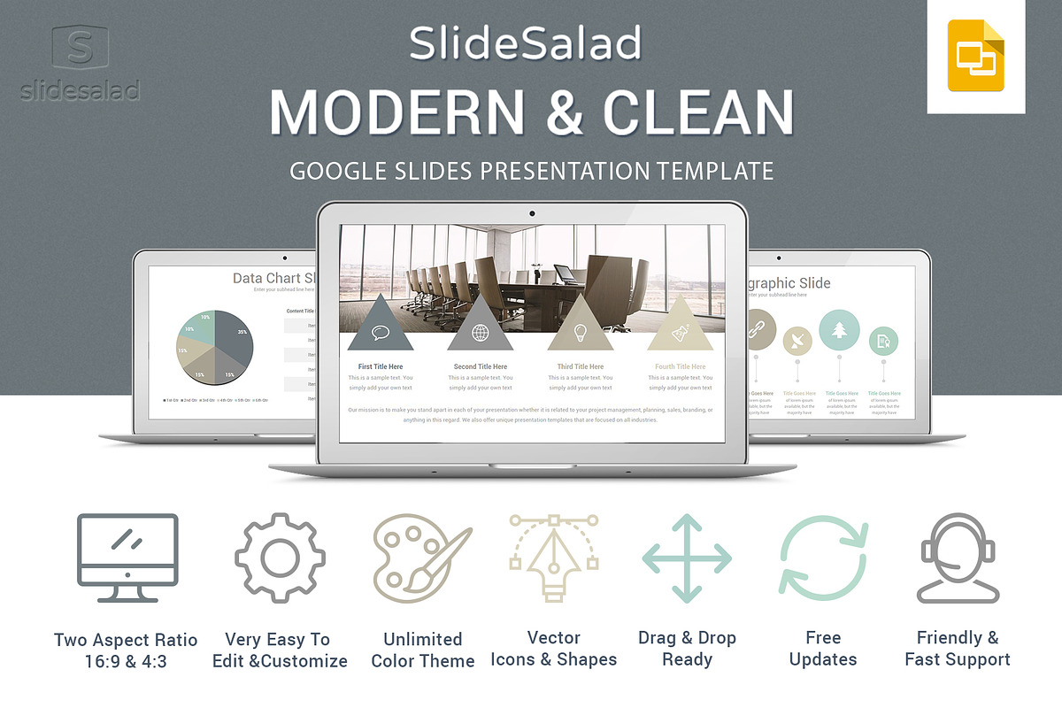 Modern Google Slides Template, a Presentation Template by SlideSalad (Photo 3 of 17)