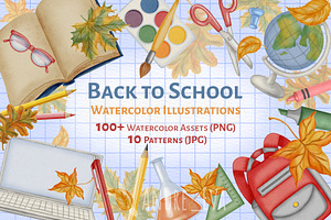 Back to School Watercolor Collection