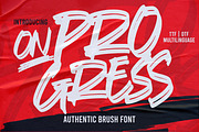 On Progress - Authentic Brush Font, a Font by Gassstype (Thumbnail 1 of 8)