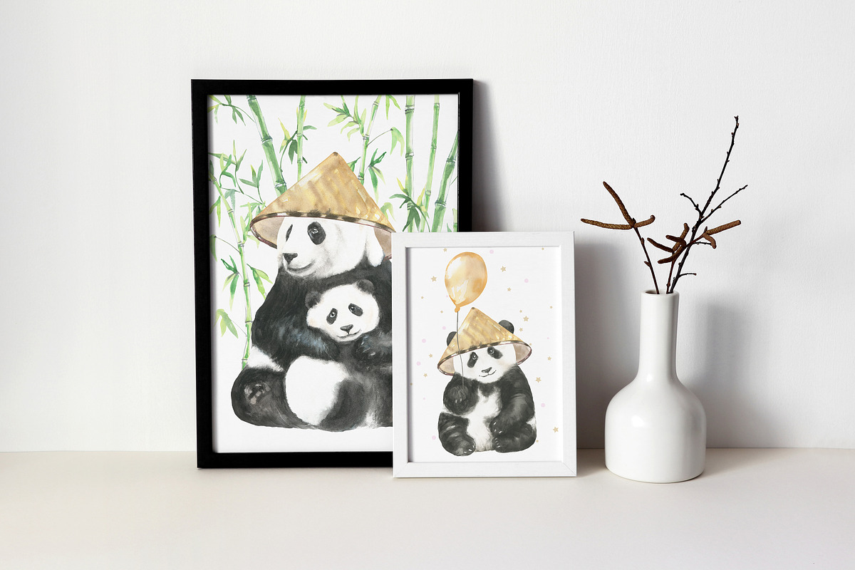 Watercolor Panda Family, an Animal Illustration by Catherine Wheel (Photo 15 of 17)
