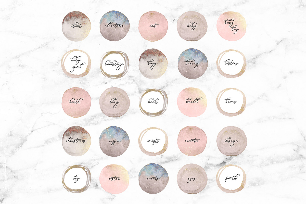 100 Instagram Story Highlight Icons, a Social Media Template by DesignStudioTeti (Photo 3 of 6)