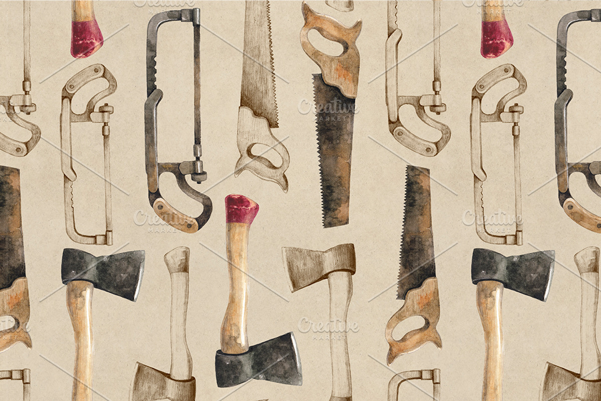 Old-fashioned lumberjack bundle, a Texture Illustration by Sundra (Photo 4 of 6)