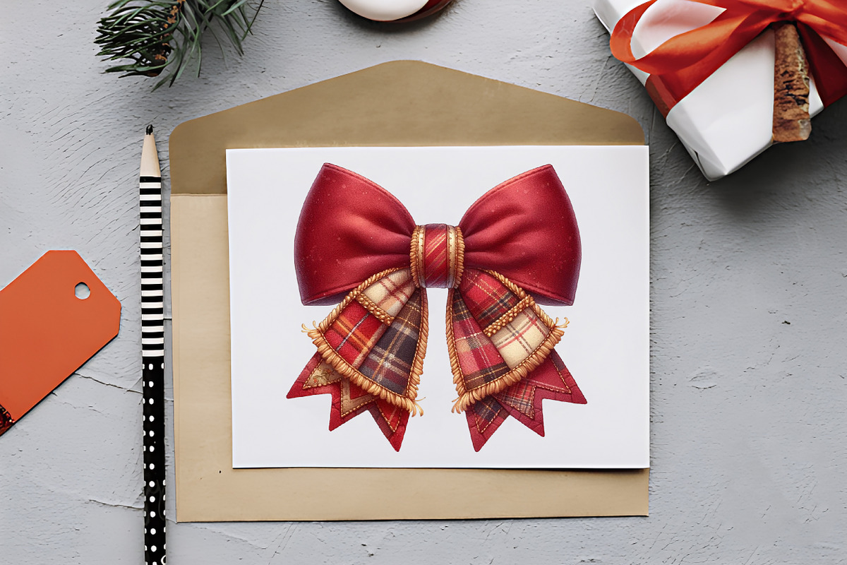 Fall Patchwork Bow Clipart, an Illustration by RobertsArt (Photo 5 of 7)