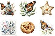 Monarch Butterfly Coaster Dahlia Flo, an Illustration by DreamArtGraphic (Thumbnail 2 of 4)