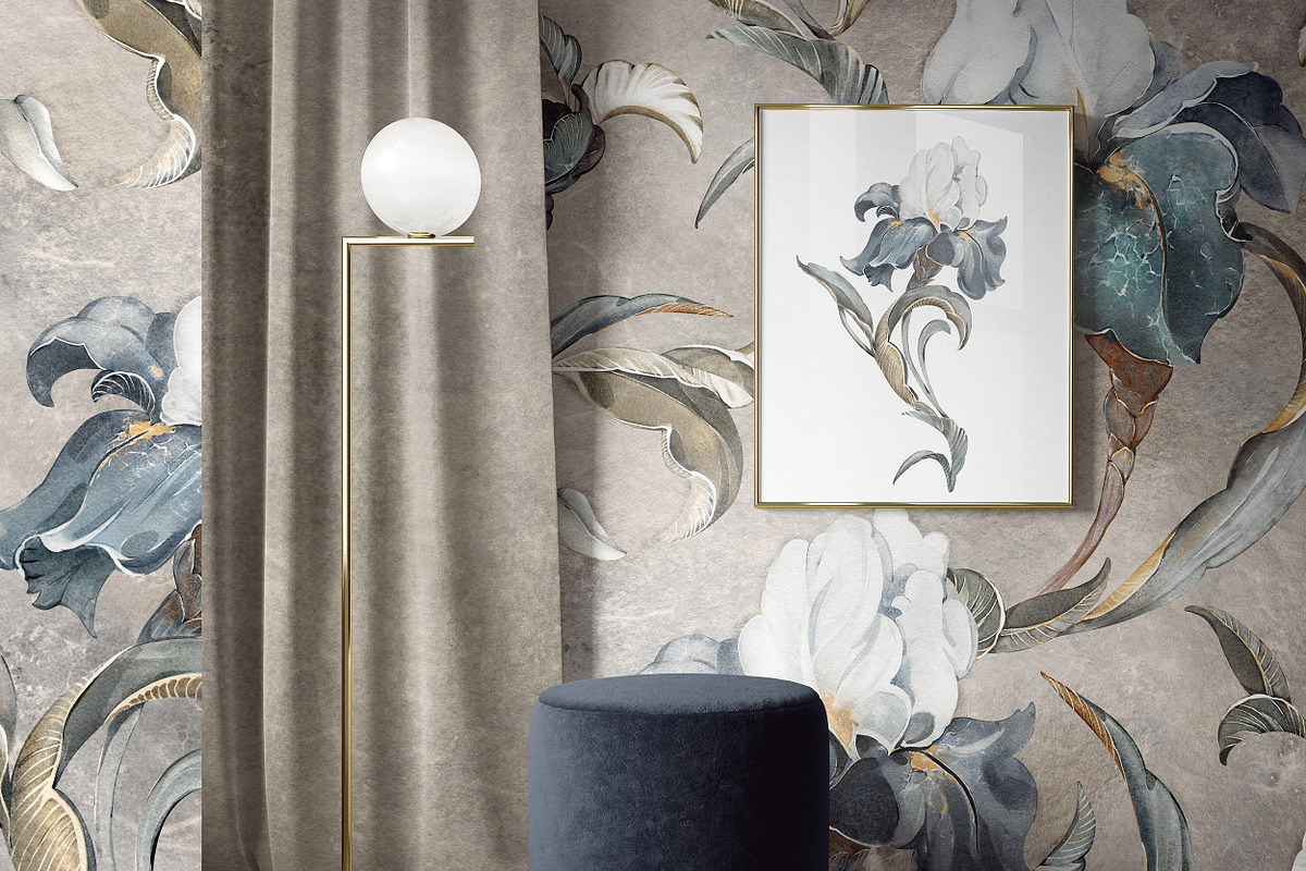 IRISES floral seamless patterns, a Pattern Graphic by Lisima (Photo 2 of 14)