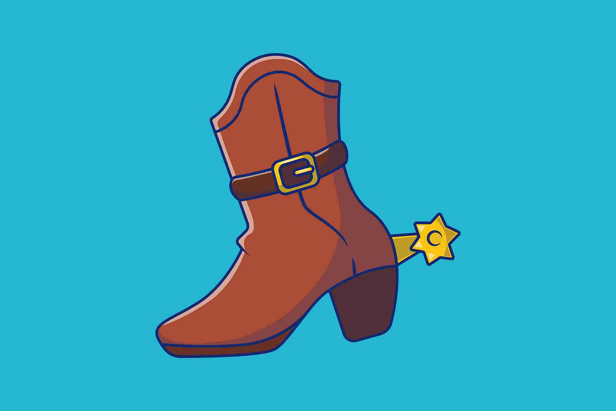 Cowboy Shoe Cartoon Vector Icons, an Object Illustration by Artstorystudio (Photo 3 of 3)