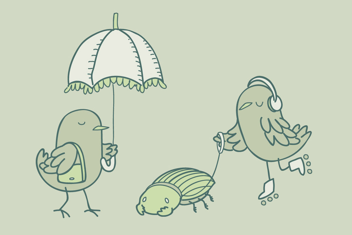 Birdies chilling out - image set, a Healthcare Illustration by celandine (Photo 3 of 4)