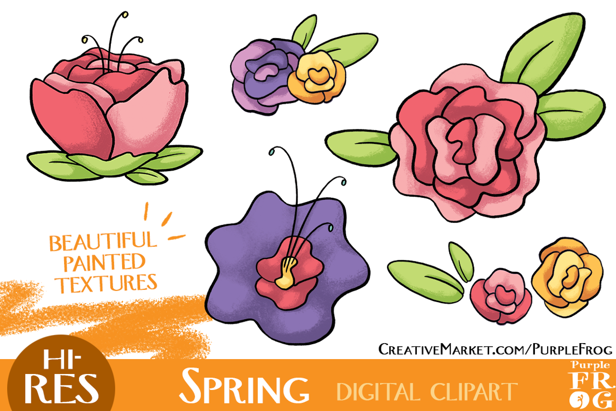 SPRING - Digital Clipart, an Illustration by Purple Frog (Photo 2 of 4)